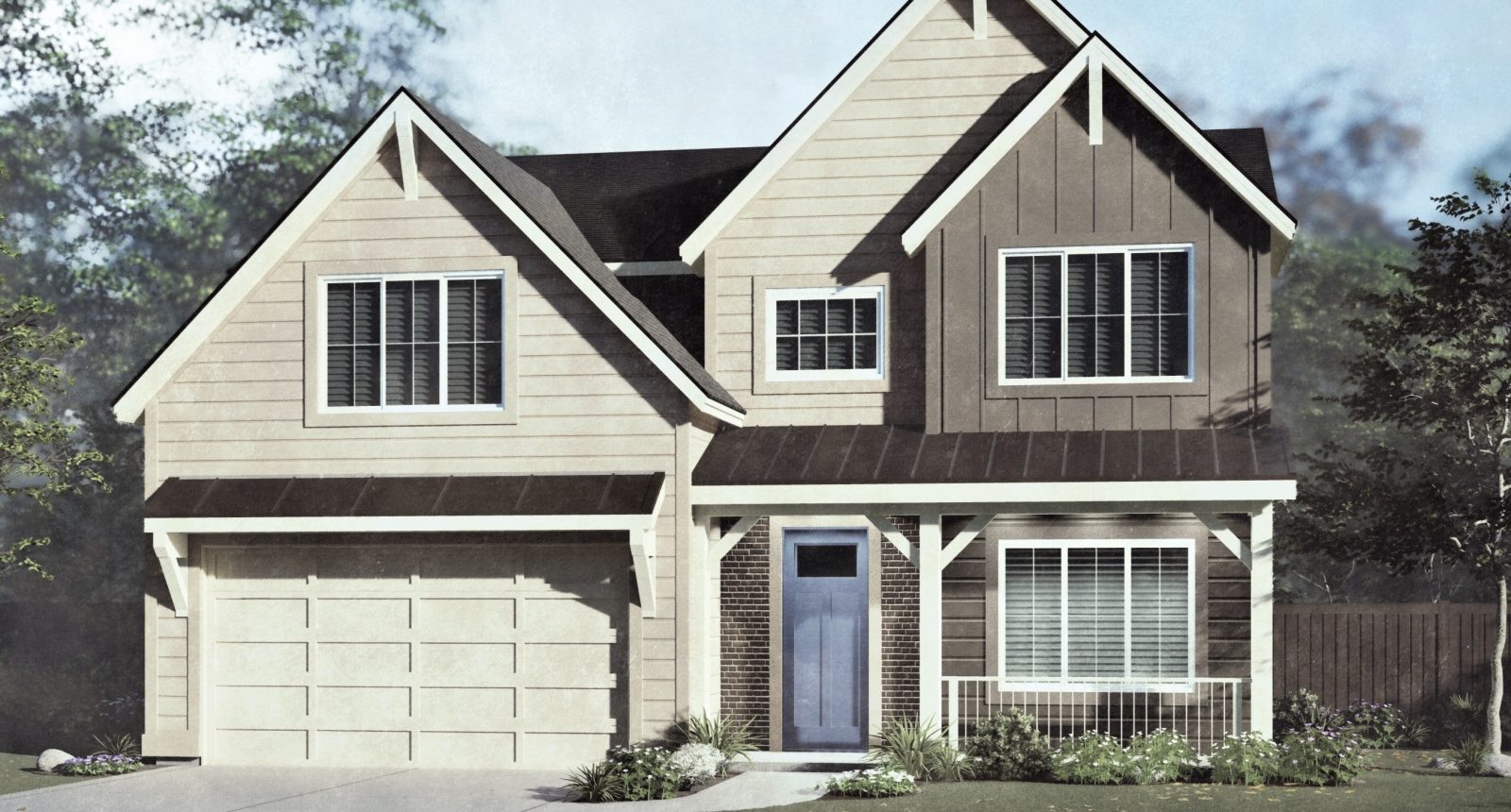 Lakeview Elv B - 2 Story House Plans in Nampa ID