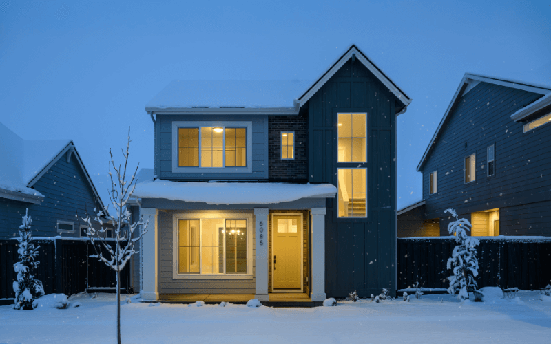 Exterior of Brighton Home in the winter